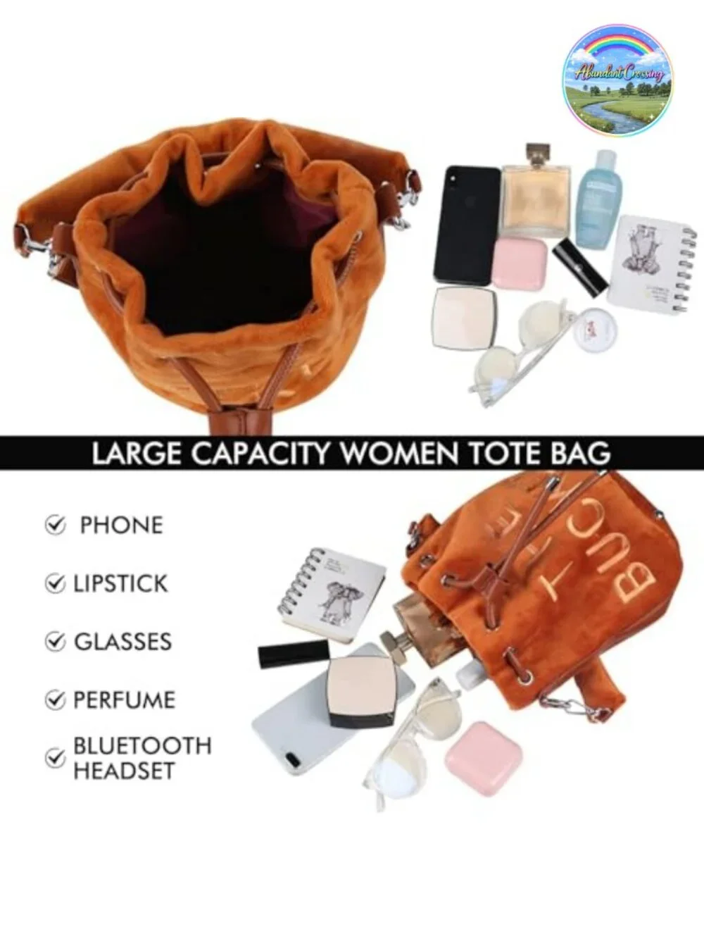Mini Velvet Bucket Bag Crossbody Drawstring Hobo Purse for Women